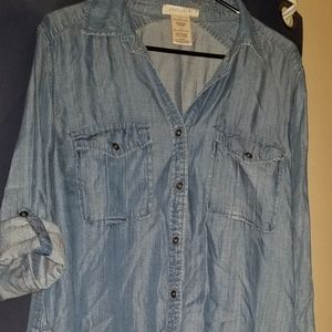 Denim long sleeve dress